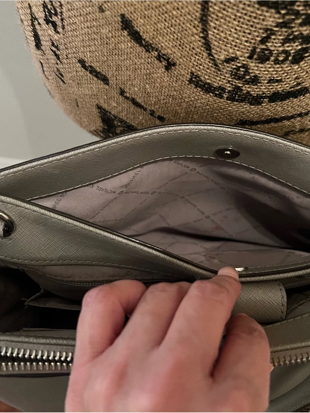 Michael Kors Taupe Saffiano Leather Satchel